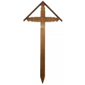 Esővédős faragott pácolt kereszt
