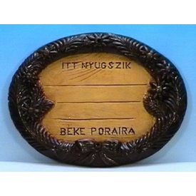 Fautánzat ovális sírtábla pácolt - margarétás