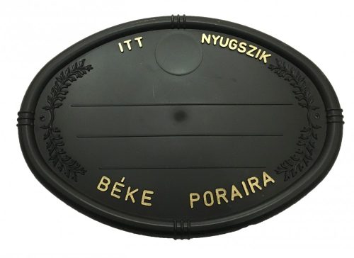 Fekete olvális sírtábla - semleges