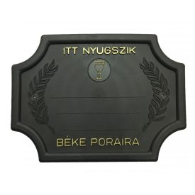 Fekete szögletes sírtábla - kelyhes