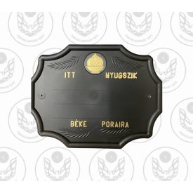 Fekete szögletes sírtábla - láng