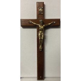 Pácolt fa feszület 24cm