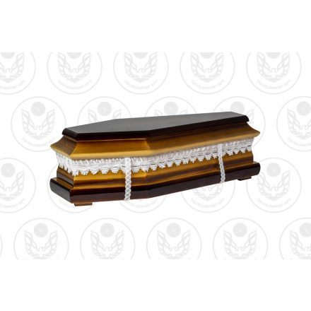 Urnakoporsó 6szög "Kiskoporsó" mogyoró patina