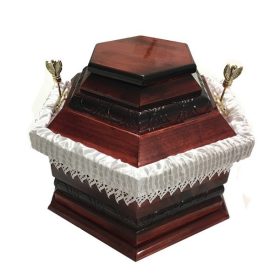 Urnakoporsó 6szög nyárfa KTNY erezett bordó