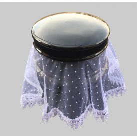 Urnatakaró légcsipke - pöttyös fehér